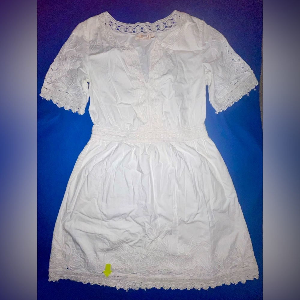 Tory Burch cotton white lace mini dress